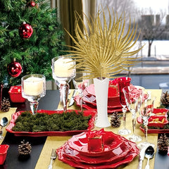 12pcs 35.99cm Glitter Christmas Leaves for Decoration