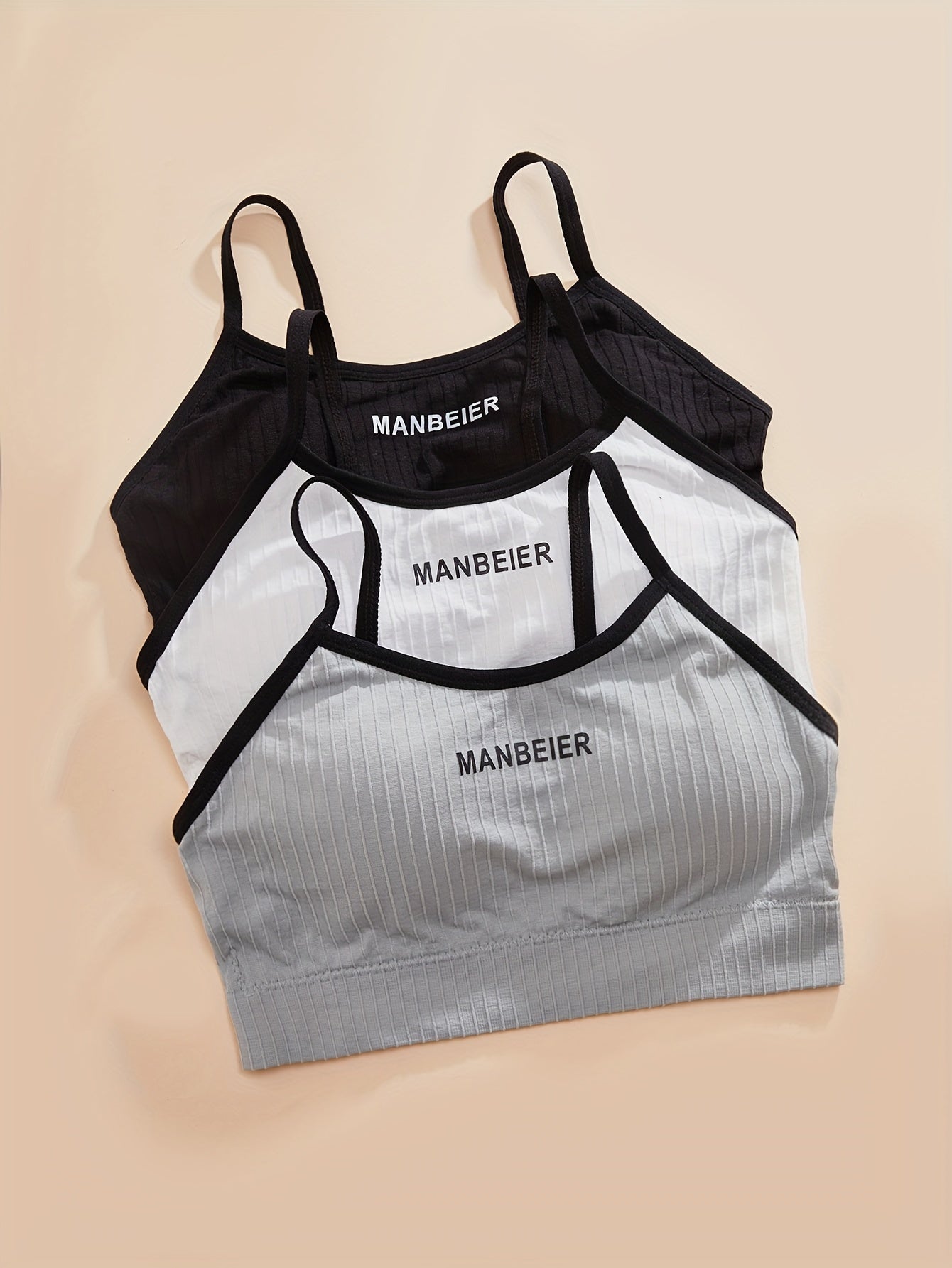 3pcs Seamless Sports Bra Comfy & Breathable Tank Bra