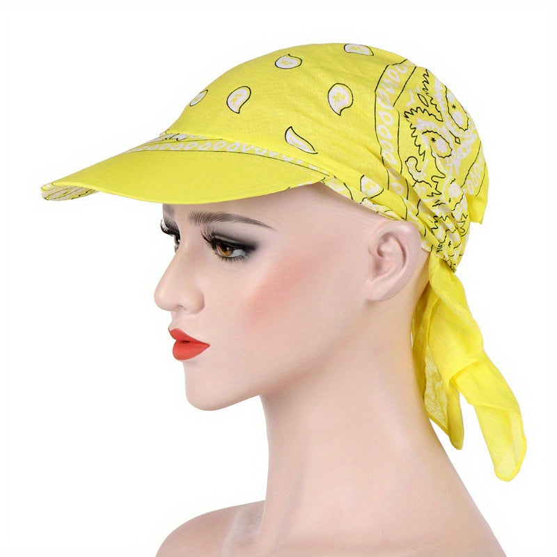 Paisley Print Turban Cap Pre tied Bandana Baseball Cap Lightweight Headwrap