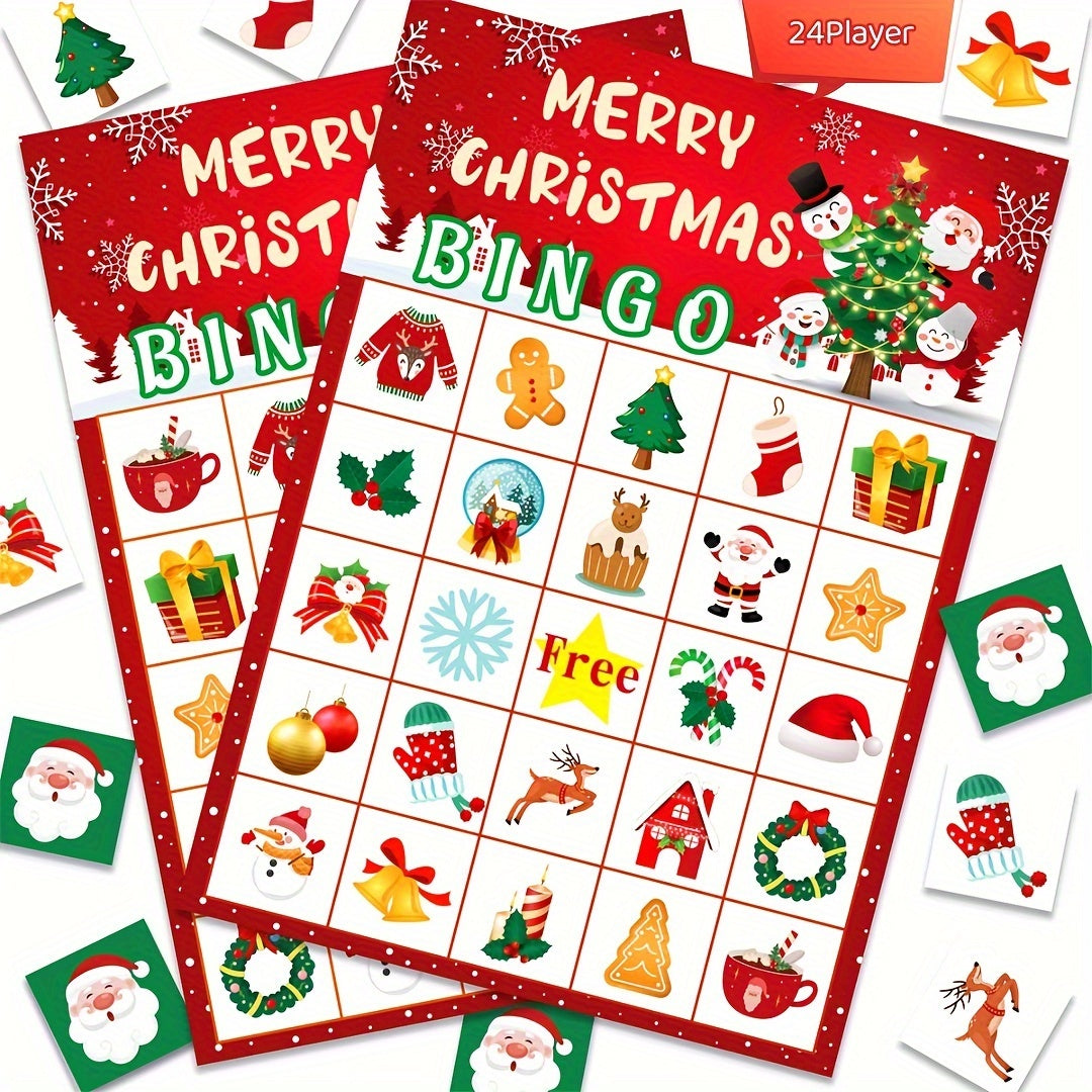 Christmas Bingo Game 24 Players Large Group Activities Family Party