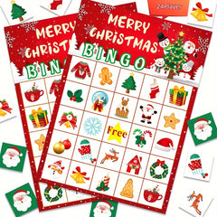 Christmas Bingo Game 24 Players Large Group Activities Family Party
