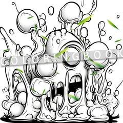 Graffiti Adult Coloring Book - 20 Street Art Designs - Fun Gift