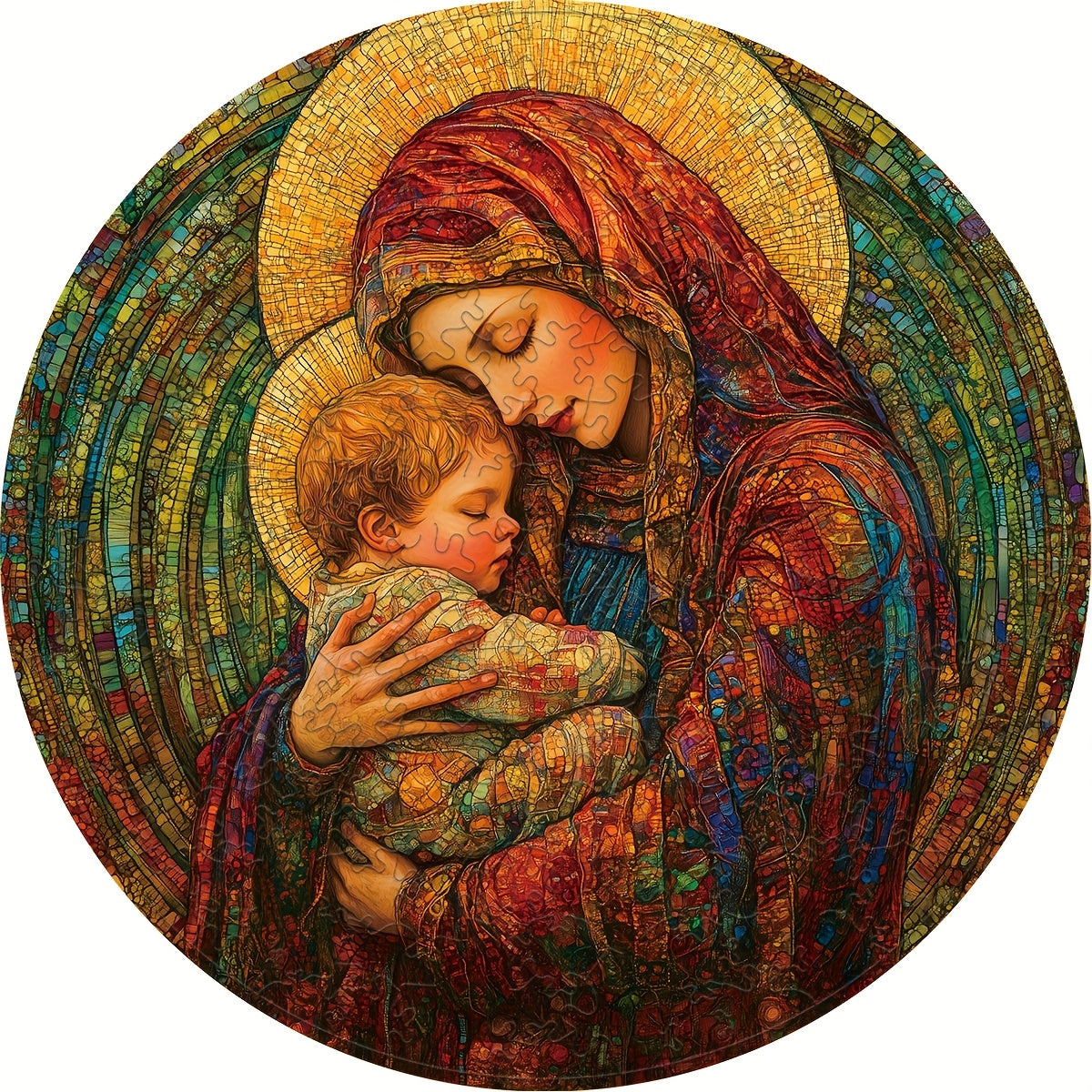 Mother and Child Wooden Puzzle with Irregular Animal Puzzles