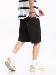 Men's Casual Cargo Shorts Solid Waist Drawstring Summer Outdoor