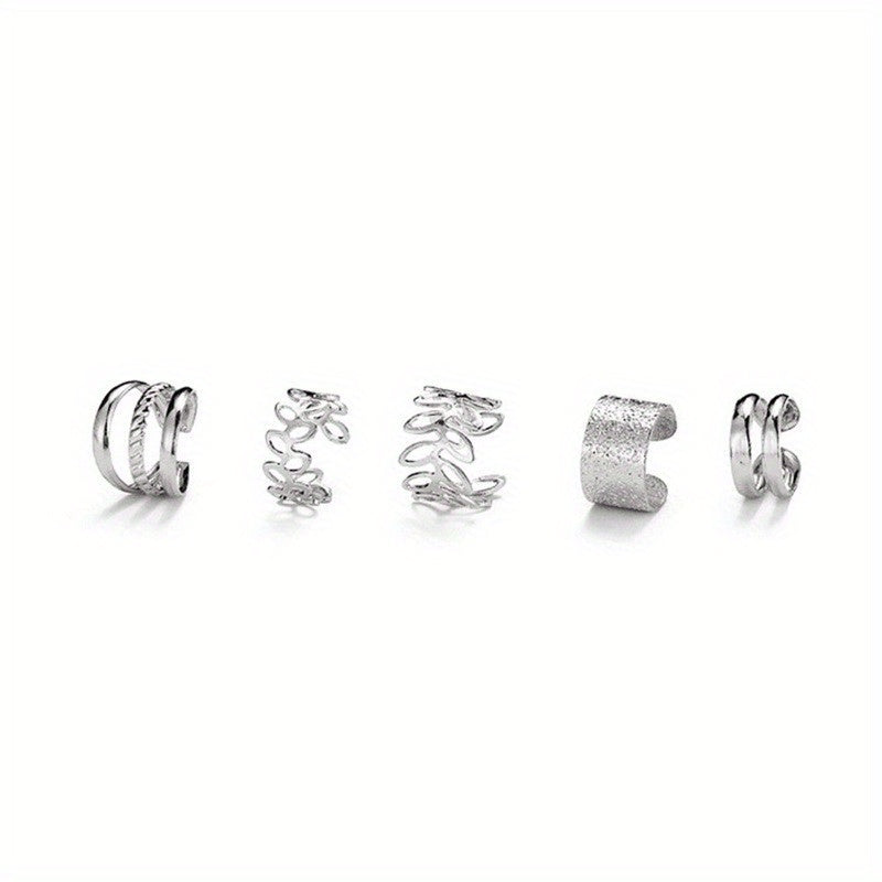 Golden Leaves Non Piercing Ear Clips Earrings for Girls