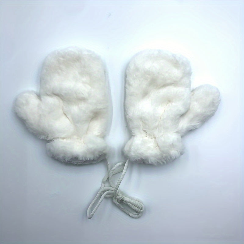 Kids' Winter Gloves w/ Hanging Rope, Thickened, Autumn & Winter