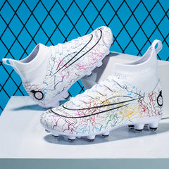 Spiked Soccer Shoes High Top Professional Outdoor Training Shoes