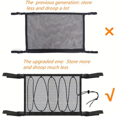 Car Ceiling Cargo Mesh Bag Long Distance Camping SUV Storage Bag Tent Quilt