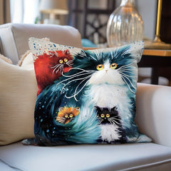 1pc Geometric Kitten Cat Throw Pillow Covers