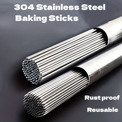 50pcs Stainless Steel BBQ Skewers High Temp Resistant Easy to Clean