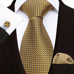 Men's Paisley Floral Necktie Set with Handkerchief and Clip