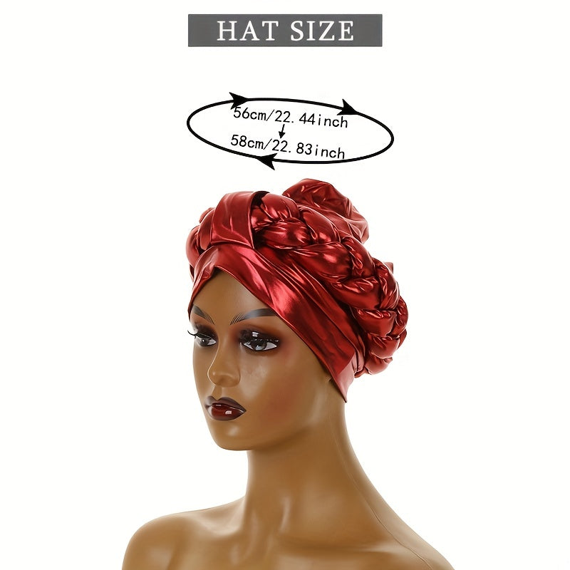 Red Hot Stamping Turban Cap Elastic Head Wrap Ramadan Scarf Chemo Hats