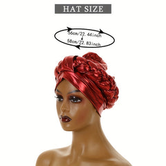 Red Hot Stamping Turban Cap Elastic Head Wrap Ramadan Scarf Chemo Hats