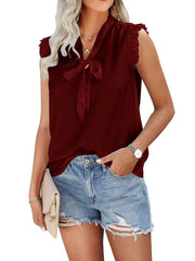 Women's V Neck Solid Sleeveless Cami Top