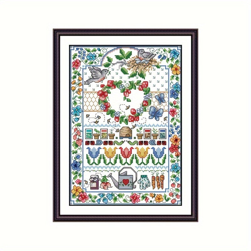 DIY Cross Stitch Love Flower Decoration Painting Embroidery