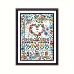 DIY Cross Stitch Love Flower Decoration Painting Embroidery