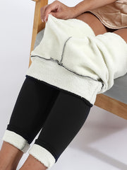 Women's Thermal Fleece Lined High Waist Yoga Leggings With Pocket