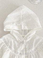 Summer Baby Girl Hooded Cardigan Top Thin Comfy Casual Sunsuit