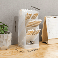 Transparent Modern Style Pen Holder Storage Box Office Desktop