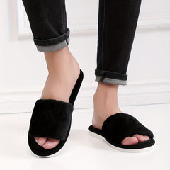 Men's Open Toe House Slippers Anti-Skid Winter Shoes