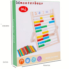 Wooden Computing Frame with Numbered Pegs