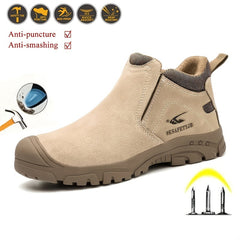 Steel Toe Safety Shoes Puncture Proof Ankle Boots Work Shoes