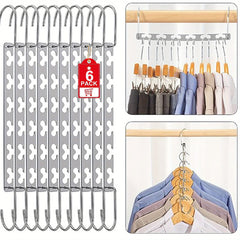 12pcs Stainless Steel Magic Hangers Closet Organizer Wardrobe Space Saving