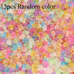 24 36 48 Glow in the Dark Mini Yellow Duck ABS Resin DIY Garden Decor