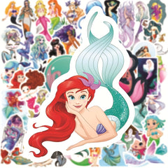 50Pcs Little Mermaid Doodle Stickers for DIY Decor Waterproof Stickers