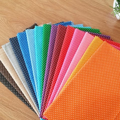 20pcs Multicolor Polka Dot Cotton Fabric for DIY Crafting