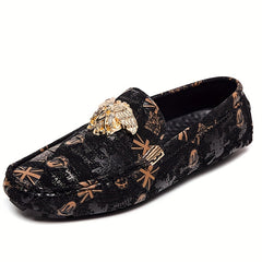 Men's Graphic Print Comfy Loafers Wear resistant Non Slip Smart Casual Shoes