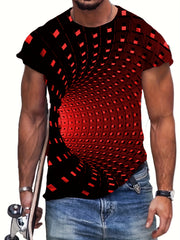 Optical Illusion Men's T-shirt Stretch Tees For Summer