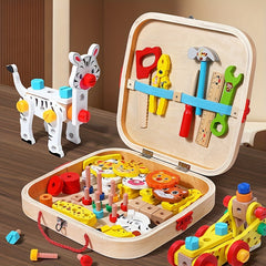Animal Assembly Toolbox Wooden Toy Pretend Play Enhances Creativity