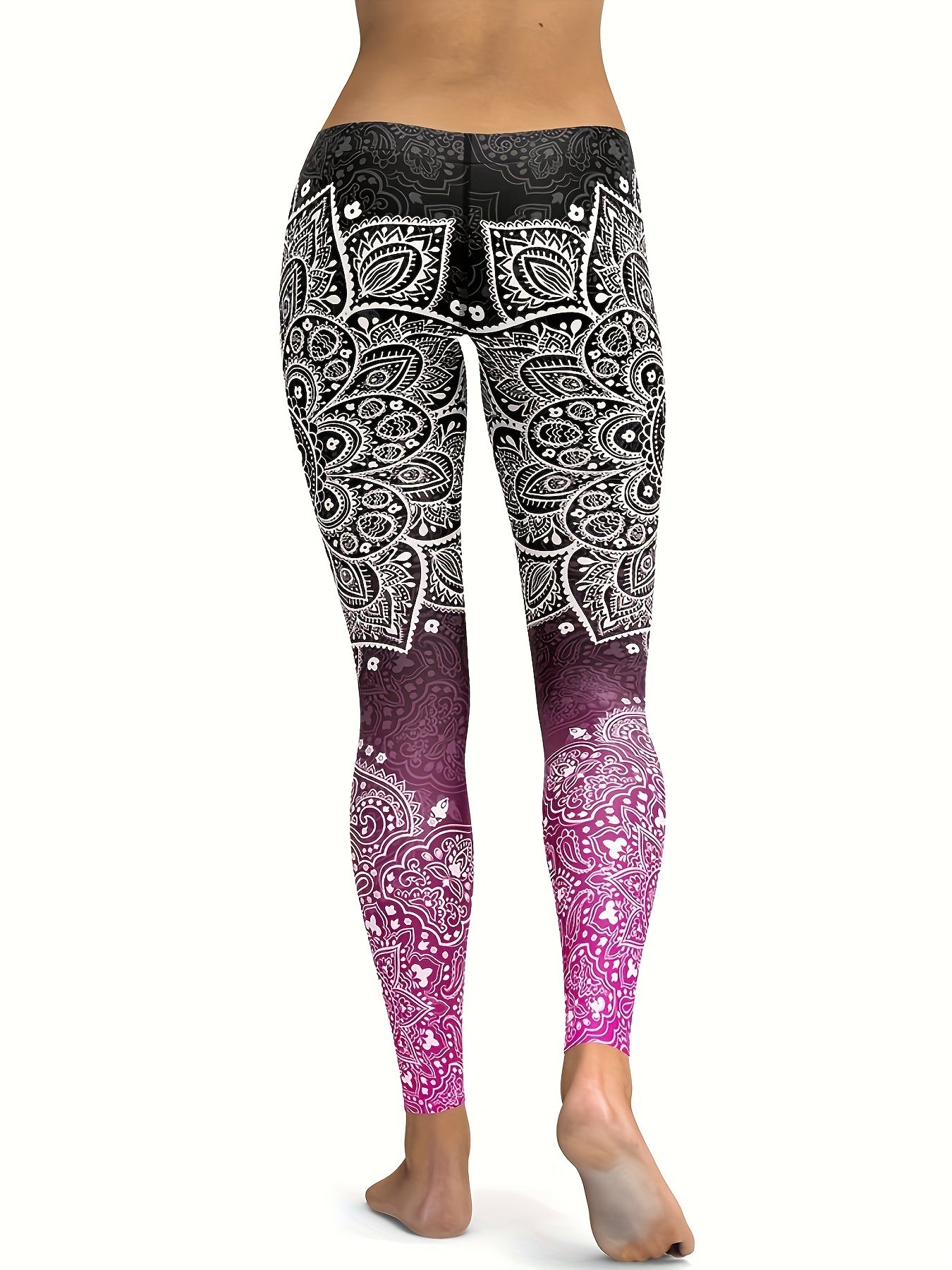 Women's Fuchsia Ombre Leggings Perfect for Yoga & Running