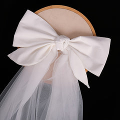 Bridal Veil Lace Tulle Wedding Bridal Veil +Bowknot