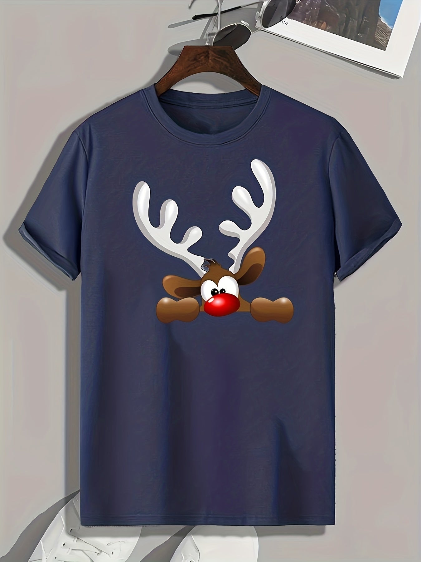 Deer Print Men's Graphic T-shirt for Summer