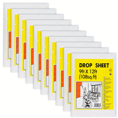 10pcs Painter Plastic Drop Cloths Waterproof Furniture Cover for Painting Floor