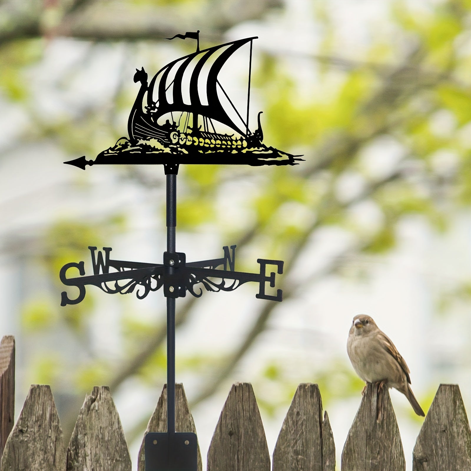 Roof Animal Sailboat Weathervane Metal Wind Vane Indicator