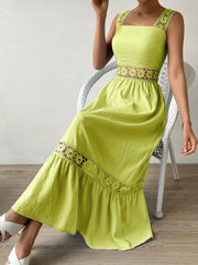 Bohemian Long Bridesmaid Dress Solid Casual Hollow