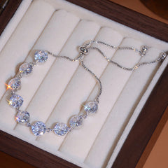 Sparkling Zircon Bracelet Silver Plated Ornament