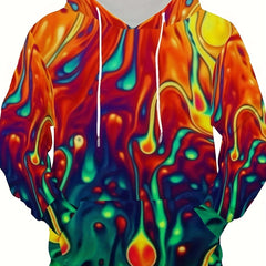 Abstract Print Hoodies For Men Graphic Sweatshirt With Kangaroo Pocket