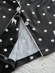 Girls 2pcs Crown Polka Dot Print Pajamas Set