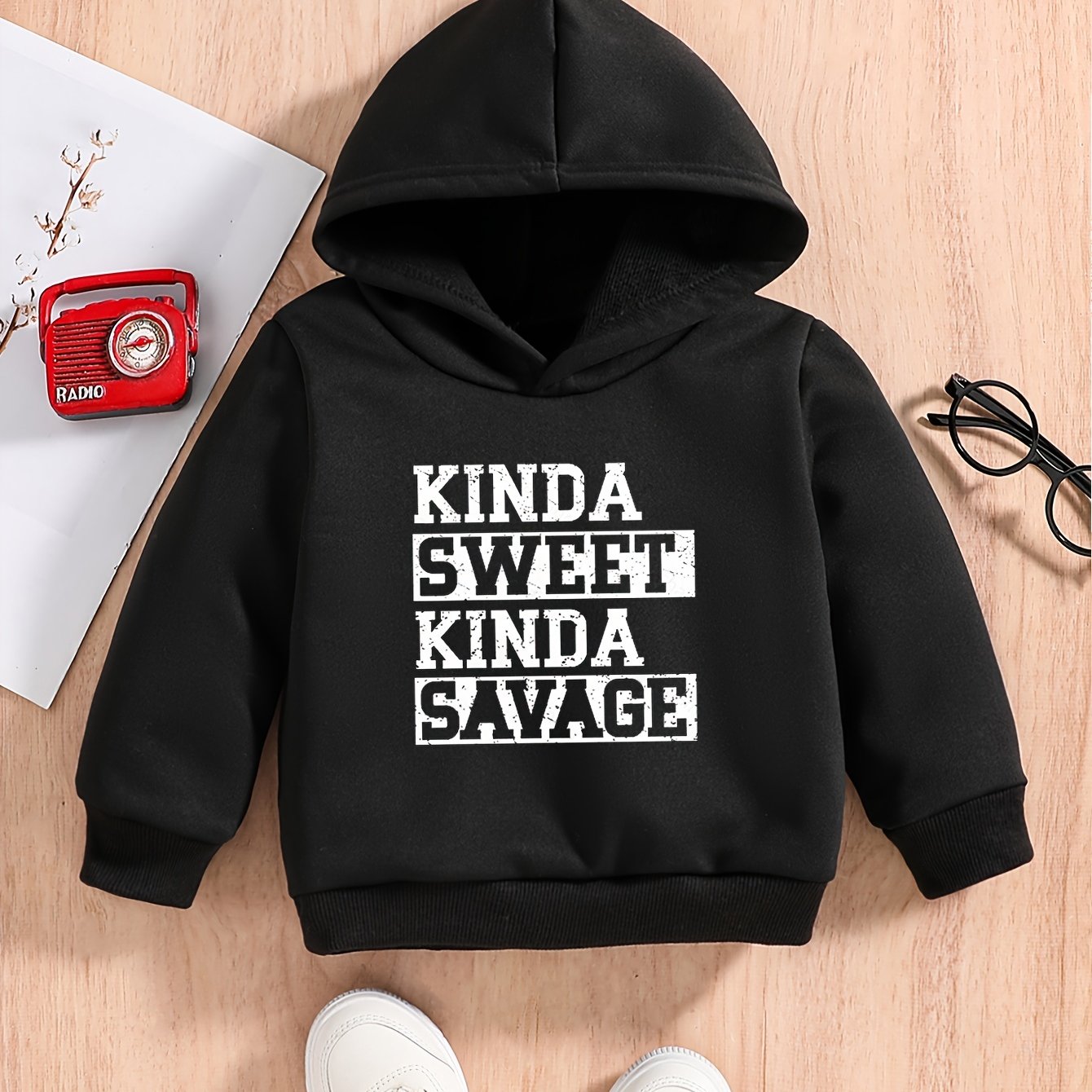 Baby Boys Hooded Sweatshirt Long Sleeve Pullover for Spring Fall