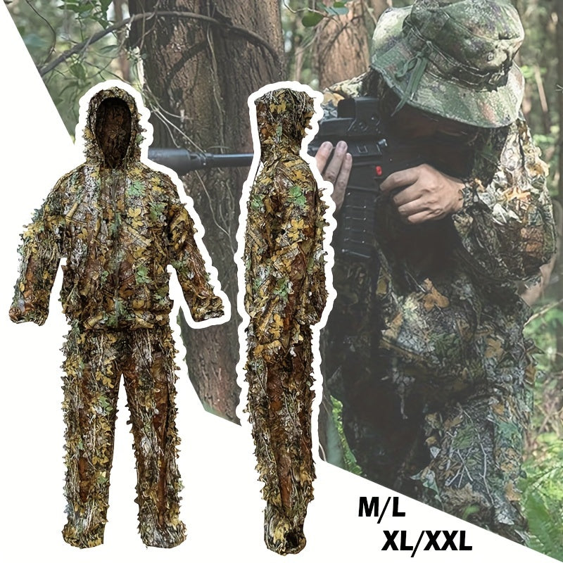 3D Leafy Camouflage Ghillie Suit for Outdoor Game & Halloween