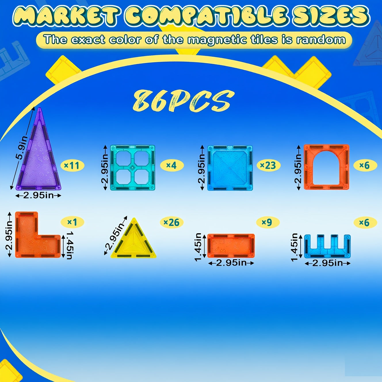 86pcs Ceramic Tile Building Kids Toys 3D Block Building Set