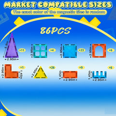 86pcs Ceramic Tile Building Kids Toys 3D Block Building Set