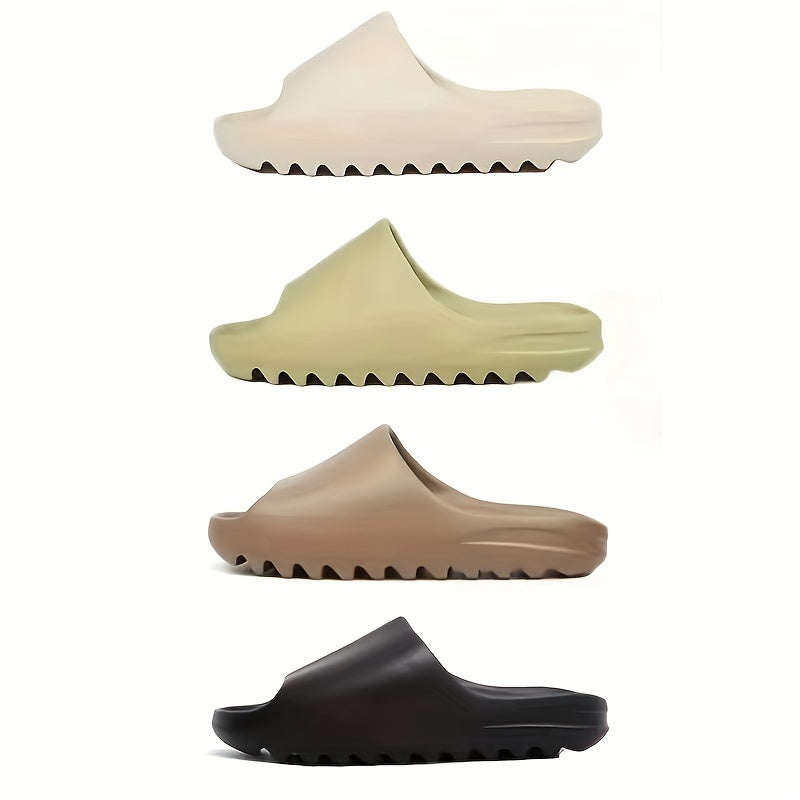 Women's Open Toe Pillow Slippers Solid Slide Sandals