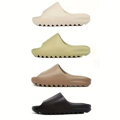 Women's Open Toe Pillow Slippers Solid Slide Sandals