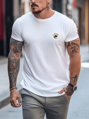 Helicopter & Car Various Pattern Print Men's Comfy T shirt Graphic Tee