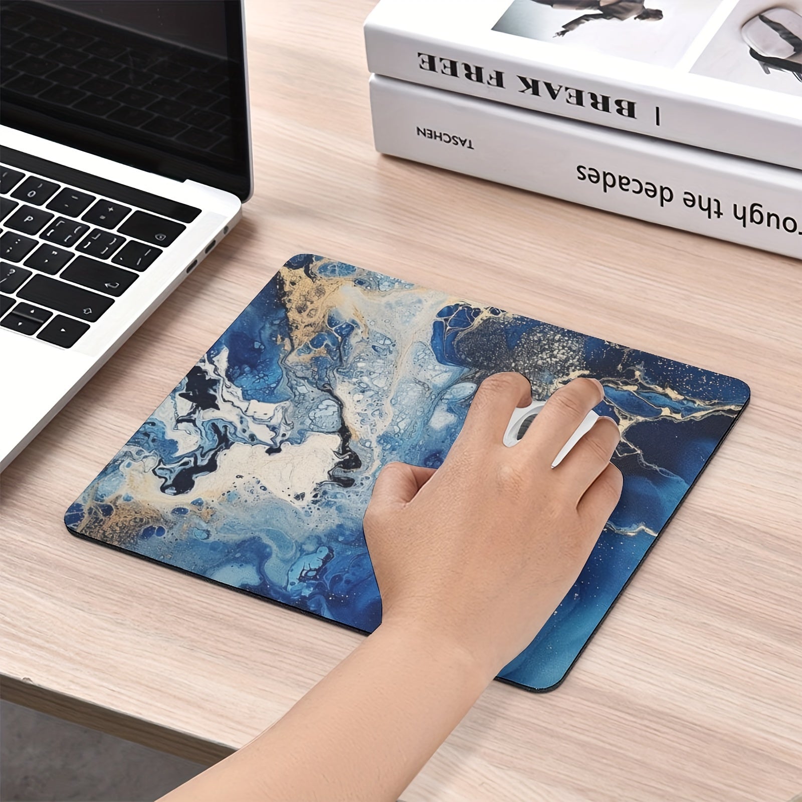 Golden Marble Mouse Pad Waterproof Anti-slip Rubber Base for Office Home Laptop